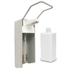 Manueller Aluminium Handdesinfektionsmittelspender,  Wandspender Inkl. 1 Liter - Euroflasche,  langer Edelstahl-Armhebel
