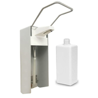 Manueller Aluminium Handdesinfektionsmittelspender,  Wandspender Inkl. 1 Liter - Euroflasche,  langer Edelstahl-Armhebel