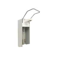 Manueller Aluminium Handdesinfektionsmittelspender,  Wandspender Inkl. 500 ml - Euroflasche,  langer Edelstahl-Armhebel