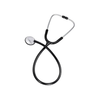 MED-COMFORT Flachstethoskop,  rund 09304,  1 Stück,  Schlauchfarbe: schwarz