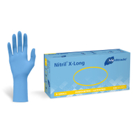 Meditrade Nitril 3000 x-long Blue Untersuchungshandschuh 1282M,  1 Karton = 10 x 100 = 1000 Stück,  Größe M