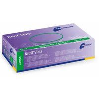 Meditrade Nitril Viola Einmalhandschuhe,  puderfrei 1285L,  1 Karton = 10 Packungen à 100 Handschuhe,  Größe L (8)