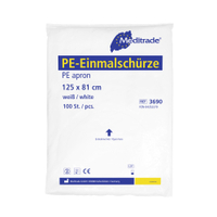 Meditrade PE-Einmalschürze,  weiß,  im Beutel 3691,  1 Packung = 100 Stück,  Maße (L x B): 140 x 81 cm