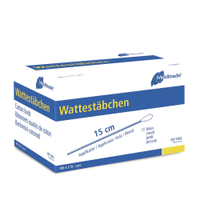 Meditrade Wattestäbchen,  steril,  zu 2 Stück verpackt 1262,  1 Karton = 5 x 200 Stück = 1000 Stück,  kleiner Wattekopf,  Holz