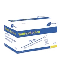 Meditrade Wattestäbchen,  steril,  zu 2 Stück verpackt 1262,  1 Packung = 200 Stück,  kleiner Wattekopf,  Holz