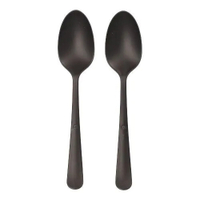 Mehrweg Löffel,  Bio-PP,  extra stabil,  19 cm 96525,  1 Karton = 20 Packungen à 10 Stück,  Farbe: schwarz