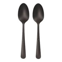 Mehrweg Löffel,  Bio-PP,  extra stabil,  19 cm 96525,  1 Packung = 10 Stück,  Farbe: schwarz