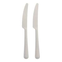 Mehrweg Messer,  Bio-PP,  extra stabil,  19, 7 cm 96460,  1 Karton = 20 Packungen à 10 Stück,  Farbe: weiß