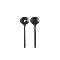 Mepal Bloom Salatbesteck,  Salatlöffel mit Abtropfloch,  2-teilig 105959040100 ,  Farbe: pebble black