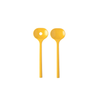 Mepal Bloom Salatbesteck,  Salatlöffel mit Abtropfloch,  2-teilig 105959081700 ,  Farbe: pebble yellow