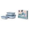 Mepal Frischhaltedose Set cirqula rechteckig,  flach,  3-teilig 106270015700,  Farbe: blau,  Nordic blue