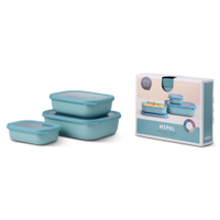 Mepal Frischhaltedose Set cirqula rechteckig,  flach,  3-teilig 106270092400,  Farbe: grün,  Nordic green