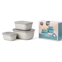Mepal Frischhaltedose Set cirqula rechteckig,  hoch,  3-teilig 106271032500,  Farbe: weiß,  Nordic white