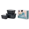 Mepal Frischhaltedose Set cirqula rechteckig,  hoch,  3-teilig 106271041100,  Farbe: schwarz