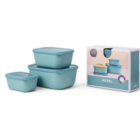 Mepal Frischhaltedose Set cirqula rechteckig,  hoch,  3-teilig 106271092400,  Farbe: grün,  Nordic green