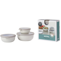Mepal Frischhaltedose Set cirqula rund,  3-teilig,  flach 106230032500,  Farbe: weiß,  Nordic white