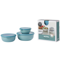 Mepal Frischhaltedose Set cirqula rund,  3-teilig,  flach 106230092400,  Farbe: grün,  Nordic green