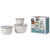 Mepal Frischhaltedose Set cirqula rund,  3-teilig,  hoch 106231032500,  Farbe: weiß,  Nordic white