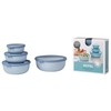 Mepal Frischhaltedose Set cirqula rund,  4-teilig,  flach 106232015700,  Farbe: blau,  Nordic blue