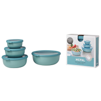Mepal Frischhaltedose Set cirqula rund,  4-teilig,  flach 106232092400,  Farbe: grün,  Nordic green