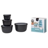 Mepal Frischhaltedose Set cirqula rund,  4-teilig,  hoch 106233041100,  Farbe: schwarz