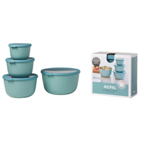 Mepal Frischhaltedose Set cirqula rund,  4-teilig,  hoch 106233092400,  Farbe: grün,  Nordic green