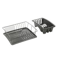 Metaltex Abtropfgestell mit Schale u. Bestecksammler Aquatex Plus 325526000,  Maße (B x T x H): 35 x 30 x 12 cm