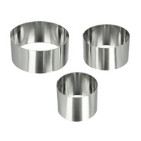 Metaltex Allzweck - Kochringe,  Inox-Edelstahl,  rund 204536 010,  3-teiliges Set,  ø 6 / 8 / 10 x 4, 5 cm