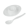 Metaltex Eierbecher mit Löffel,  6-teilig,  weiß 252920 080,  1 Set = 6 Becher inkl. 6 Löffel