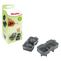 Metaltex Eiswürfelform aus Silikon 253532000,  1 Packung = 1 Form für 2 Eiskugeln