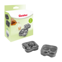 Metaltex Eiswürfelform aus Silikon 253536000,  1 Packung = 1 Form für 4 Eiskugeln