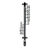 Metaltex Filigran Innen- und Aussenthermometer,  Kunststoff 298020 080,  Maße: 5 x 27 cm,  schwarz
