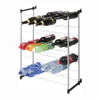 Metaltex Flaschenregal,  plastifiziert 383748 039,  Maße: 58 x 26 x 83 cm,  48 Flaschen,  Merlot