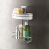 Metaltex Orbit Duschregal mit Kleinteile-Ablage,  2 Etagen 403704 322,  Maße: 26 x 13 x 35 cm