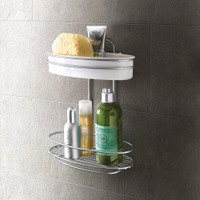 Metaltex Orbit Duschregal mit Kleinteile-Ablage,  2 Etagen 403704 322,  Maße: 26 x 13 x 35 cm