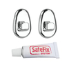 Metaltex Orbit Safefix Haken,  inkl. Kleber,  2-teilig 403740 010,  1 Set = 2 Haken + Kleber