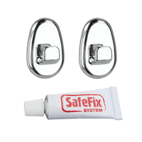 Metaltex Orbit Safefix Haken,  inkl. Kleber,  2-teilig 403740 010,  1 Set = 2 Haken + Kleber