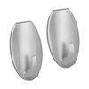 Metaltex pullCLEAN Klebehaken,  oval 291024000,  1 Packung = 2 Stück,  silber