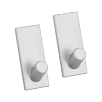 Metaltex pullCLEAN Klebehaken rechteckig,  silberfarben 291016000,  1 Packung = 2 Stück