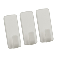 Metaltex pullCLEAN Klebehaken rechteckig,  weiß 291018000,  1 Packung = 3 Stück