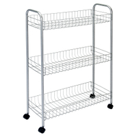 Metaltex Slim Deluxe Allzweckwagen,  Polytherm 341503 039,  Maße: 56 x 23 x 84 cm,  3 Etagen