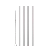 Metaltex Strohhalme,  Kunststoff 253135001,  1 Packung = 12 Stück,  transparent