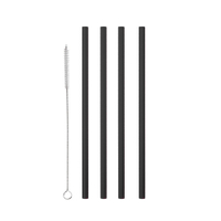 Metaltex Strohhalme,  Kunststoff 253135002,  1 Packung = 12 Stück,  schwarz