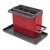Metaltex Tidytex Spülbecken-Organizer,  24 x 13 x 14 cm 297530 001,  Farbe: rot/anthrazit