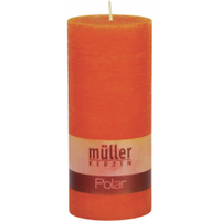 Müller Kerzen Polar Stumpenkerze 160/68mm,  Raureif-Effekt 5461606861,  1 Packung = 4 Stück,  mandarin