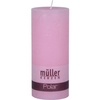 Müller Kerzen Polar Stumpenkerze 160/68mm,  Raureif-Effekt 5461606864,  1 Packung = 4 Stück,  malve