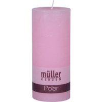 Müller Kerzen Polar Stumpenkerze 160/68mm,  Raureif-Effekt 5461606864,  1 Packung = 4 Stück,  malve