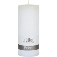 Müller Kerzen Polar Stumpenkerze 160/68mm,  Raureif-Effekt 5461606882,  1 Packung = 4 Stück,  weiss