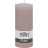 Müller Kerzen Polar Stumpenkerze 160/68mm,  Raureif-Effekt 546160688G,  1 Packung = 4 Stück,  naturgrau