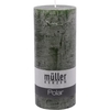 Müller Kerzen Polar Stumpenkerze 160/68mm,  Raureif-Effekt 54616068DM,  1 Packung = 4 Stück,  dunkelgrün